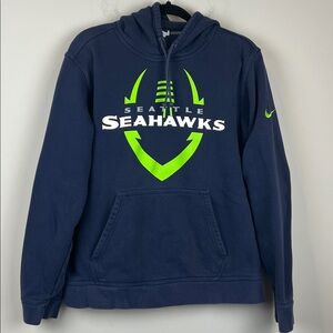 NFL Seattle Seahawks Hoodie Pullover Sweatshirt Navy Blue Men's Size Large